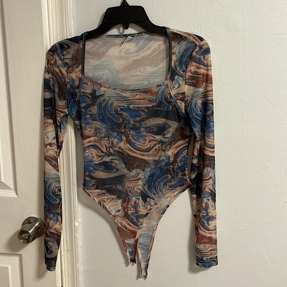 Abstract See-through bodysuit